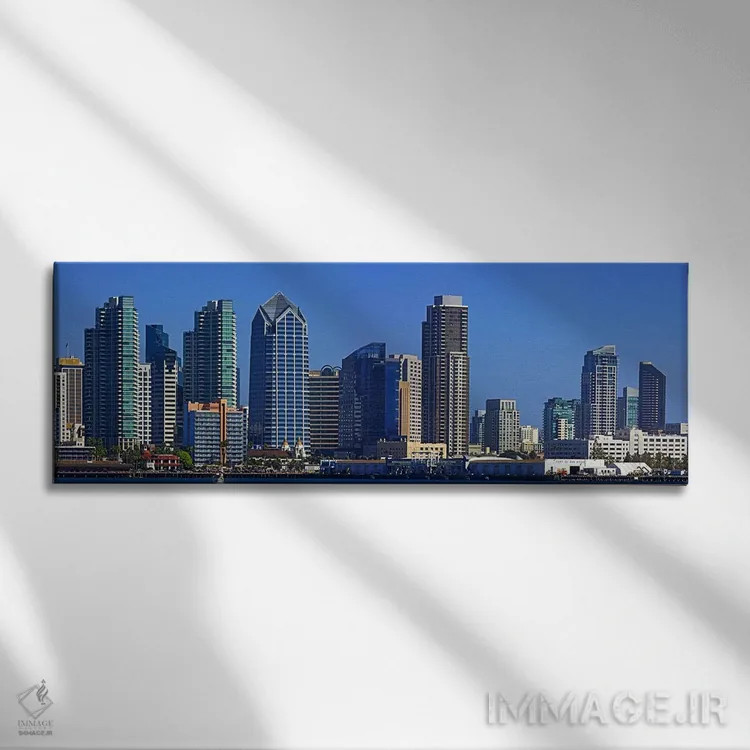 تابلو دکوراتیو San Diego, California, USA 2010 #7,ساختمان ها در کنار آ… اثر پانورامیک ایمجز - نمای روبهرو روی دیوار