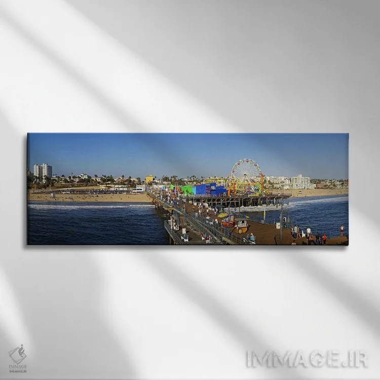 تابلو دکوراتیو Santa Monica Pier, Santa Monica, Los Angeles County, Ca… اثر پانورامیک ایمجز - نمای روبهرو روی دیوار