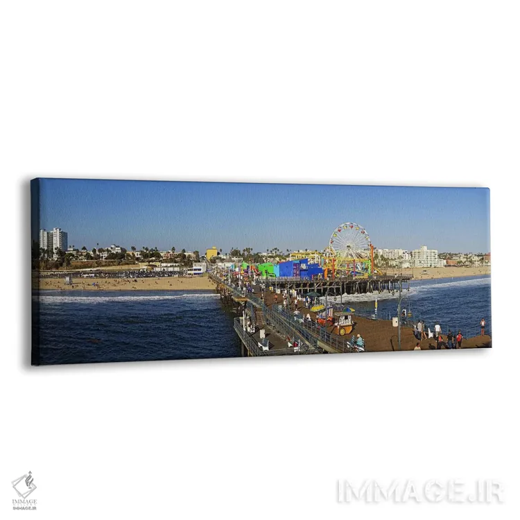 تابلو دکوراتیو Santa Monica Pier, Santa Monica, Los Angeles County, Ca… اثر پانورامیک ایمجز - نمای پرسپکتیو محصول