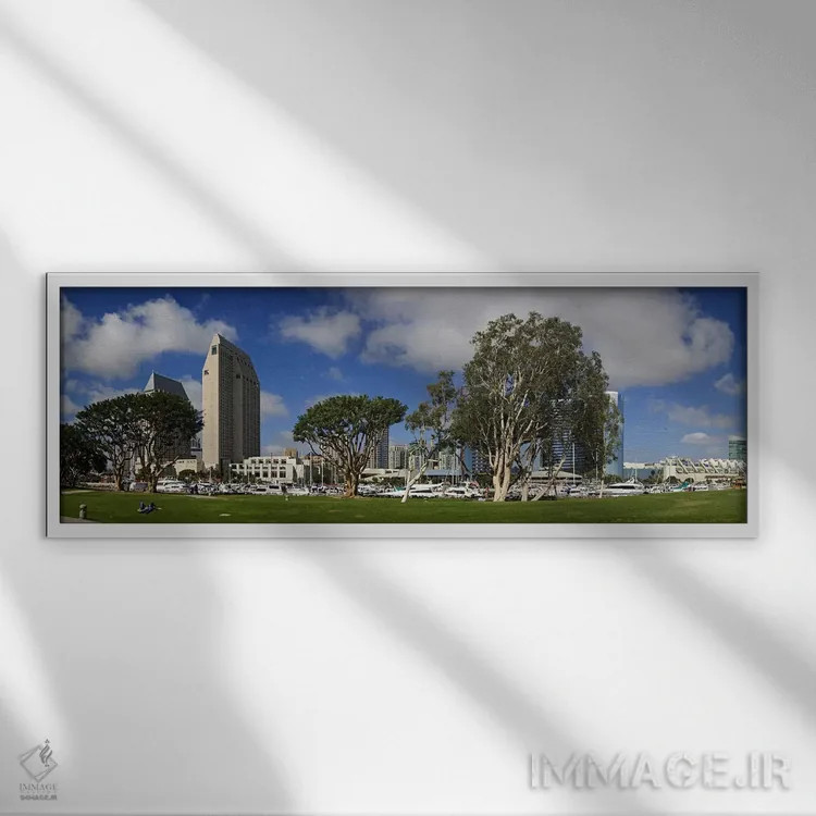 تابلو دکوراتیو Embarcadero Marina Park, San Diego, California, USA 201… اثر پانورامیک ایمجز - نمای قابدار سفید