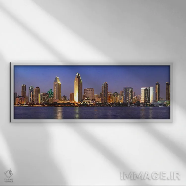 تابلو دکوراتیو San Diego, California, USA 2010 #8,ساختمان ها در کنار آ… اثر پانورامیک ایمجز - نمای قابدار سفید