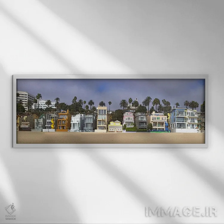 تابلو دکوراتیو Santa Monica, Los Angeles County, California, USA,خانه… اثر پانورامیک ایمجز - نمای قابدار سفید