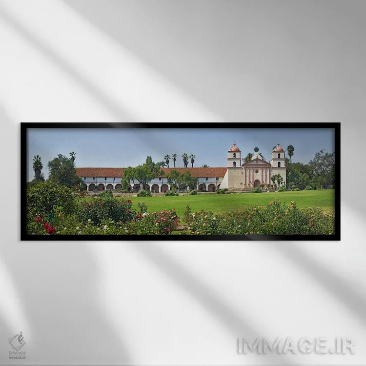 تابلو دکوراتیو Mission Santa Barbara, Santa Barbara, Santa Barbara Cou… اثر پانورامیک ایمجز - نمای قابدار مشکی