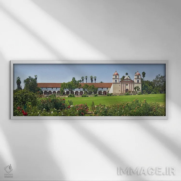 تابلو دکوراتیو Mission Santa Barbara, Santa Barbara, Santa Barbara Cou… اثر پانورامیک ایمجز - نمای قابدار سفید