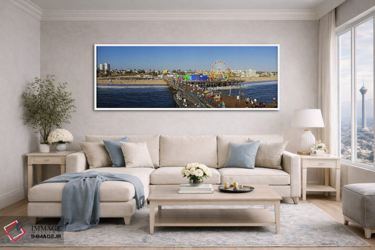 تابلو دکوراتیو Santa Monica Pier, Santa Monica, Los Angeles County, Ca… اثر پانورامیک ایمجز - D4W
