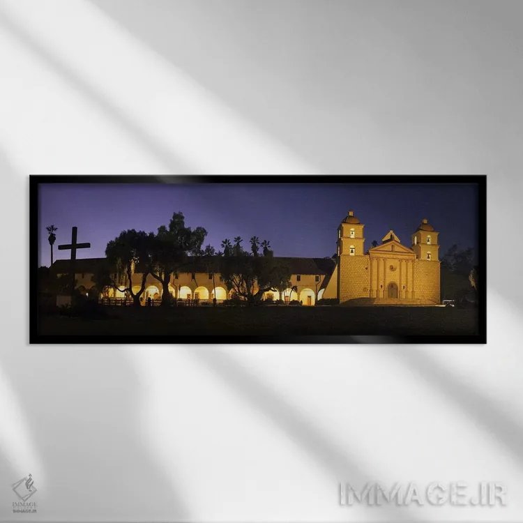 تابلو دکوراتیو Mission Santa Barbara, Santa Barbara, Santa Barbara Cou… اثر پانورامیک ایمجز - نمای قابدار مشکی