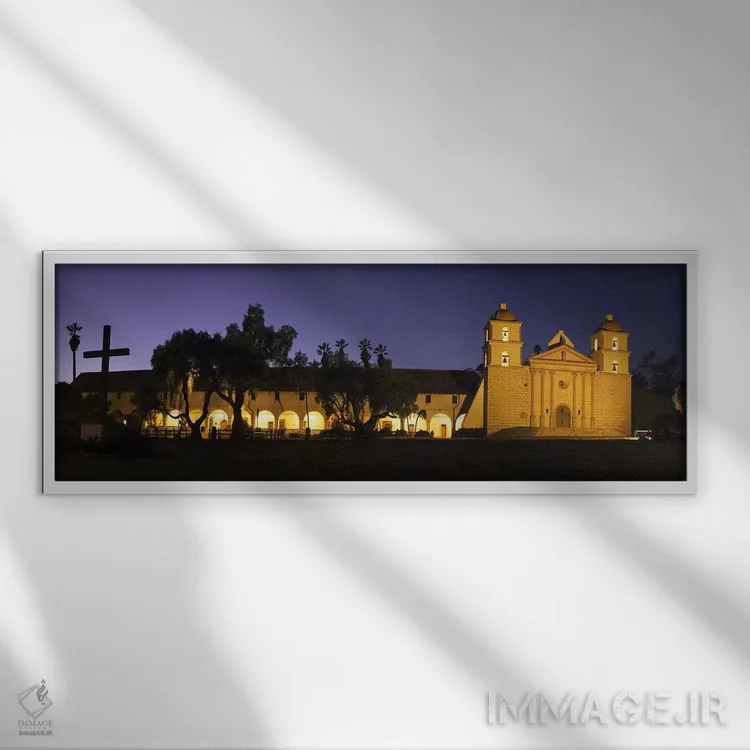 تابلو دکوراتیو Mission Santa Barbara, Santa Barbara, Santa Barbara Cou… اثر پانورامیک ایمجز - نمای قابدار سفید