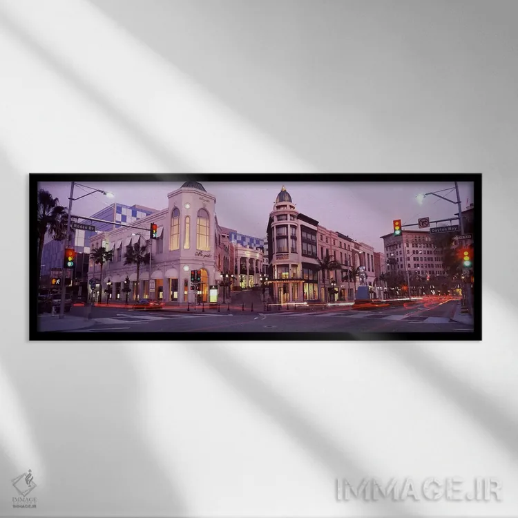 تابلو دکوراتیو Rodeo Drive, Beverly Hills, Los Angeles County, Califor… اثر پانورامیک ایمجز - نمای قابدار مشکی