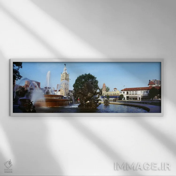 تابلو دکوراتیو Country Club Plaza, Kansas City, Jackson County, Missou… اثر پانورامیک ایمجز - نمای قابدار سفید