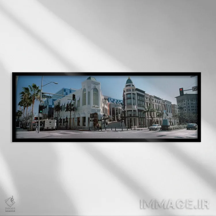 تابلو دکوراتیو Rodeo Drive, Beverly Hills, Los Angeles County, Califor… اثر پانورامیک ایمجز - نمای قابدار مشکی