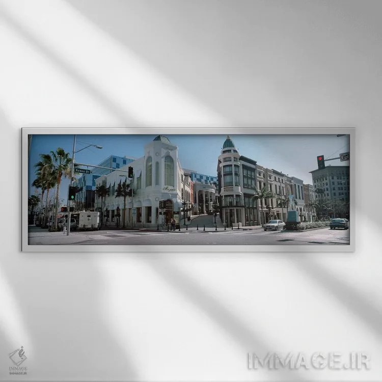 تابلو دکوراتیو Rodeo Drive, Beverly Hills, Los Angeles County, Califor… اثر پانورامیک ایمجز - نمای قابدار سفید