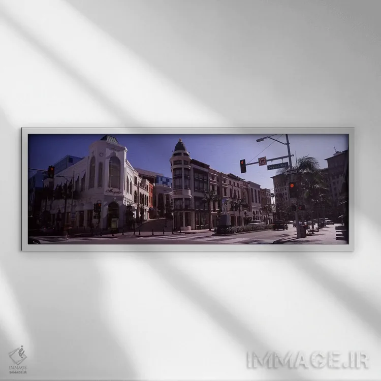 تابلو دکوراتیو Rodeo Drive, Beverly Hills, Los Angeles County, Califor… اثر پانورامیک ایمجز - نمای قابدار سفید