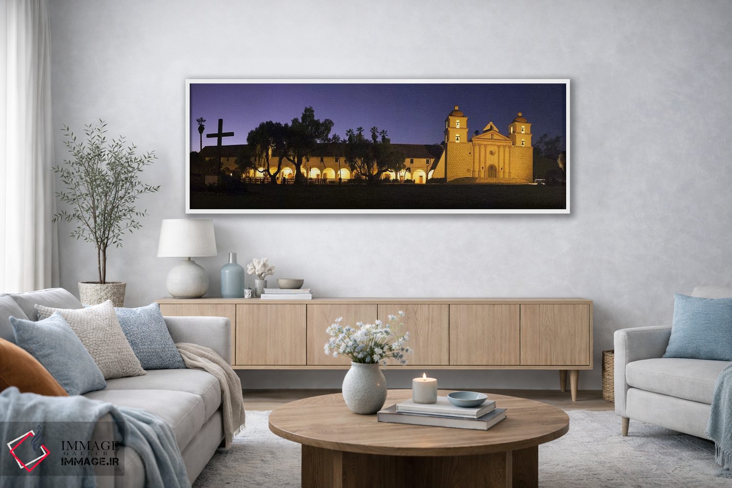 تابلو دکوراتیو Mission Santa Barbara, Santa Barbara, Santa Barbara Cou… اثر پانورامیک ایمجز - D3W