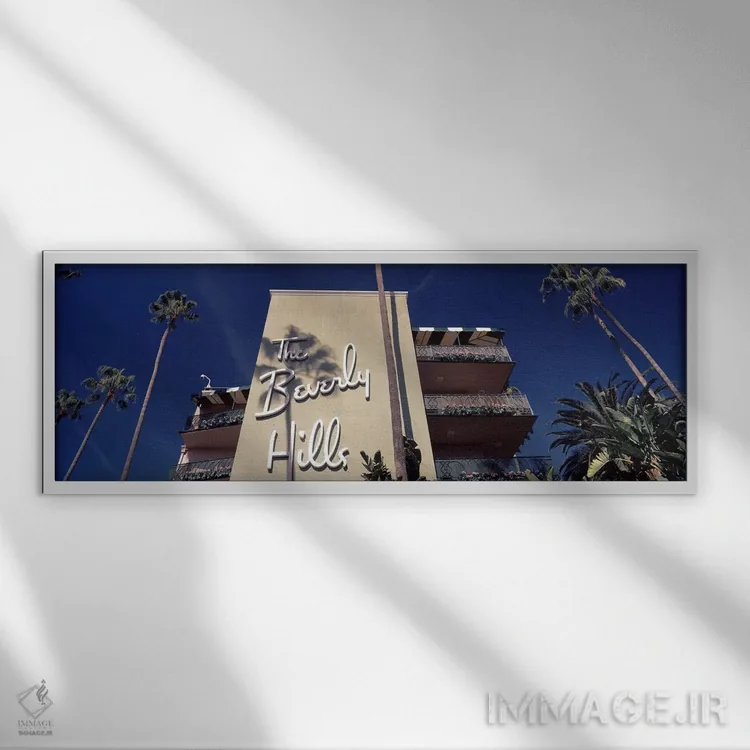 تابلو دکوراتیو Beverly Hills Hotel, Beverly Hills, Los Angeles County… اثر پانورامیک ایمجز - نمای قابدار سفید