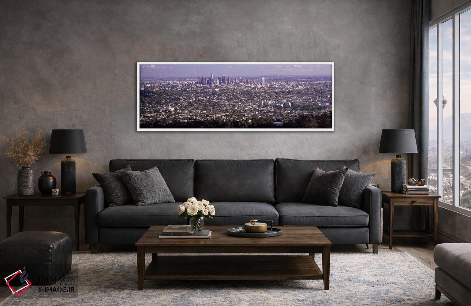 تابلو دکوراتیو Los Angeles, California, USA 2010,نمای هوایی از منظره ش… اثر پانورامیک ایمجز - D4W