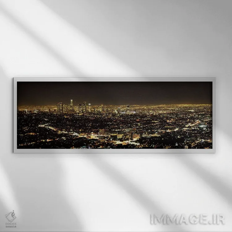 تابلو دکوراتیو Los Angeles, California, USA 2010 #3,نمای هوایی از منظر… اثر پانورامیک ایمجز - نمای قابدار سفید
