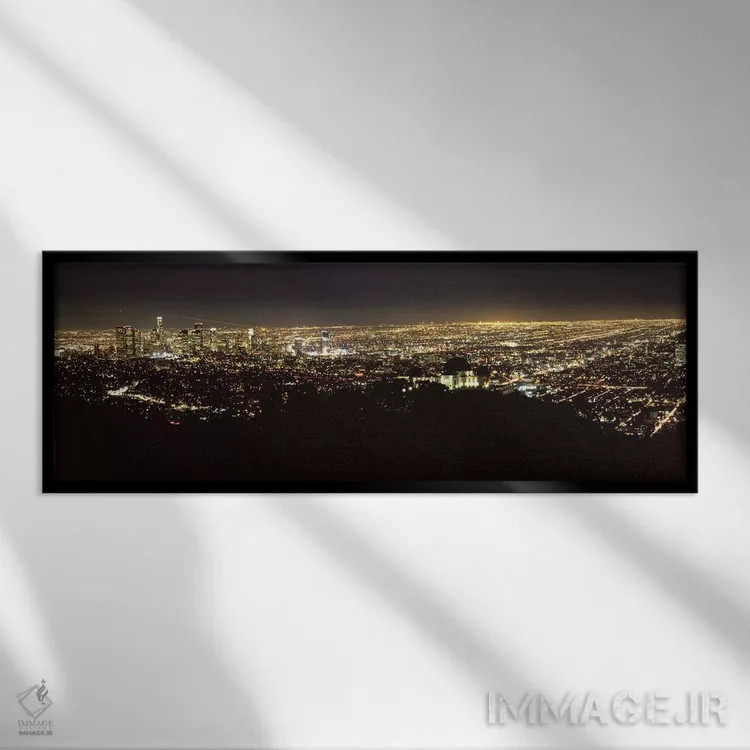 تابلو دکوراتیو Los Angeles, California, USA 2010 #2,نمای هوایی از منظر… اثر پانورامیک ایمجز - نمای قابدار مشکی