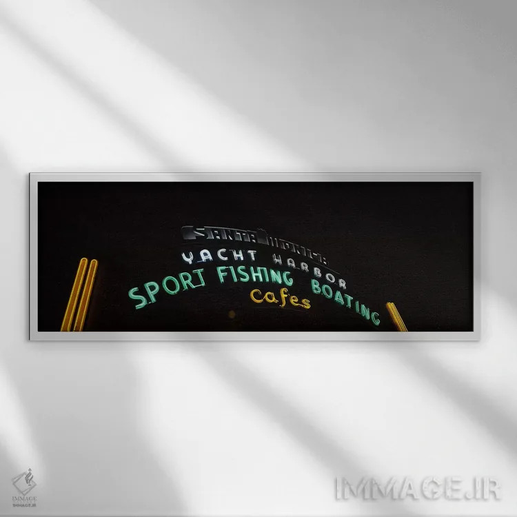 تابلو دکوراتیو Santa Monica Pier, Santa Monica, Los Angeles County, Ca… اثر پانورامیک ایمجز - نمای قابدار سفید