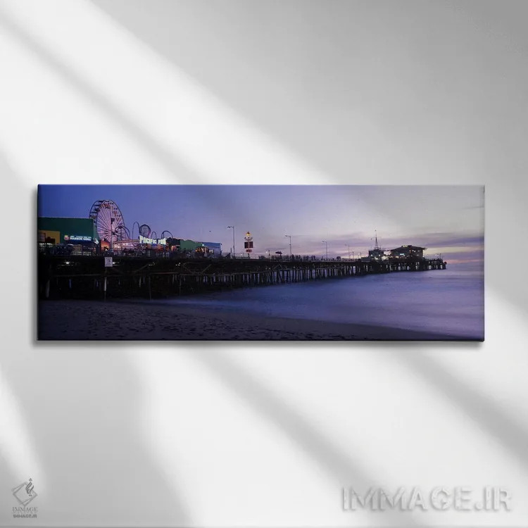 تابلو دکوراتیو Santa Monica Pier, Santa Monica, Los Angeles County, Ca… اثر پانورامیک ایمجز - نمای روبهرو روی دیوار