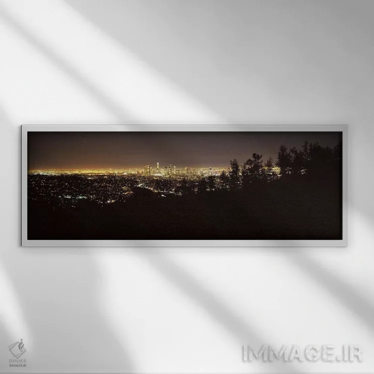 تابلو دکوراتیو California, USA,نمای هوایی از منظره شهری لس آنجلس، کالی… اثر پانورامیک ایمجز - نمای قابدار سفید