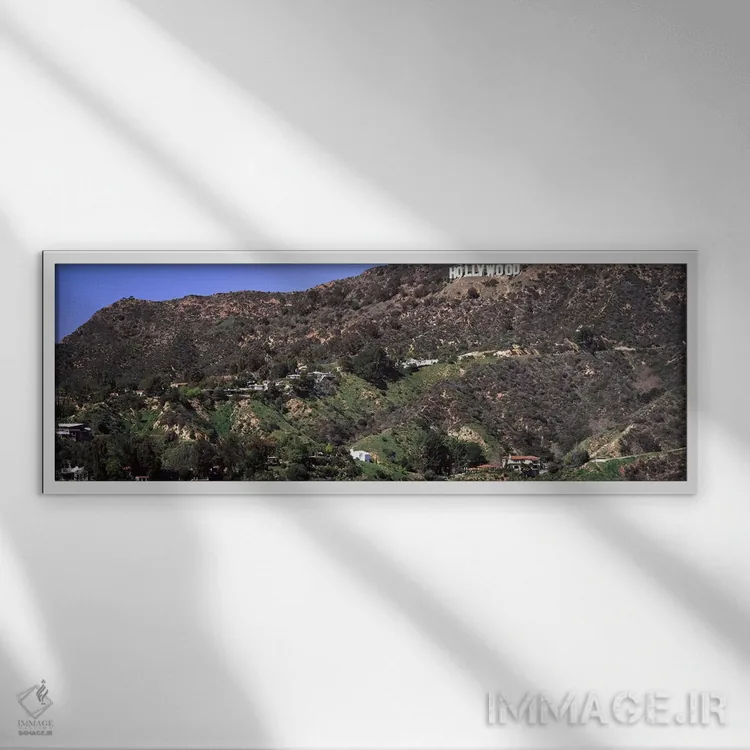 تابلو دکوراتیو Hollywood Hills, Hollywood, Los Angeles, California, US… اثر پانورامیک ایمجز - نمای قابدار سفید