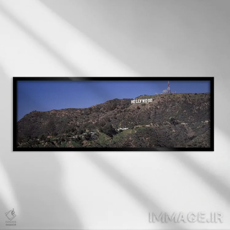 تابلو دکوراتیو Hollywood Hills, Hollywood, Los Angeles, California, US… اثر پانورامیک ایمجز - نمای قابدار مشکی