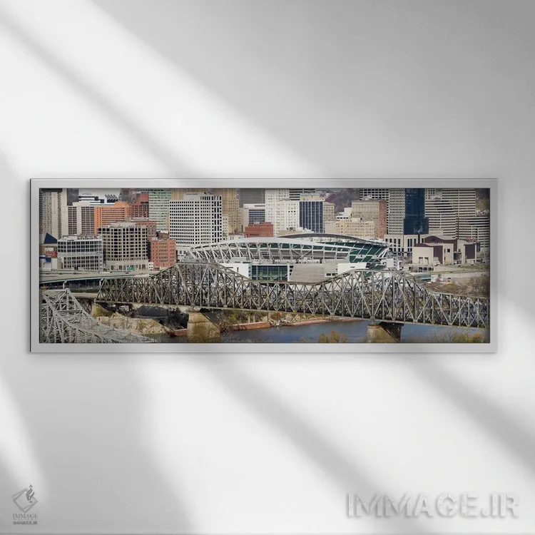 تابلو دکوراتیو Paul Brown Stadium, Cincinnati, Hamilton County, Ohio… اثر پانورامیک ایمجز - نمای قابدار سفید