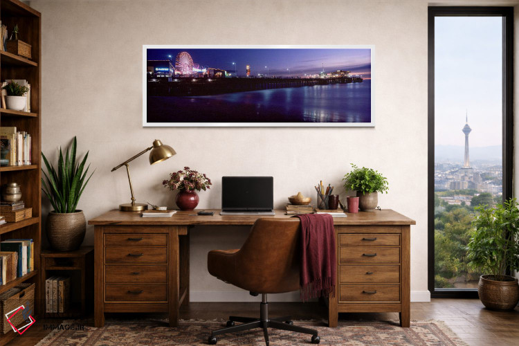 تابلو دکوراتیو Santa Monica Pier, Santa Monica, Los Angeles County, Ca… اثر پانورامیک ایمجز - D1W
