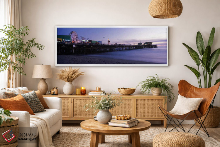 تابلو دکوراتیو Santa Monica Pier, Santa Monica, Los Angeles County, Ca… اثر پانورامیک ایمجز - D3W