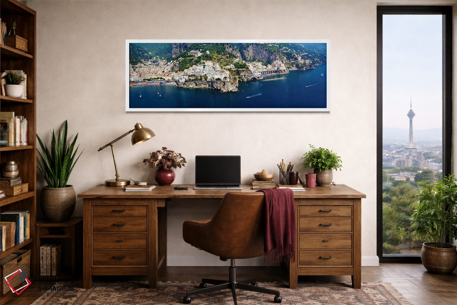 تابلو دکوراتیو Amalfi Coast, Salerno, Campania, Italy,نمای هوایی، ساحل… اثر پانورامیک ایمجز - D1W