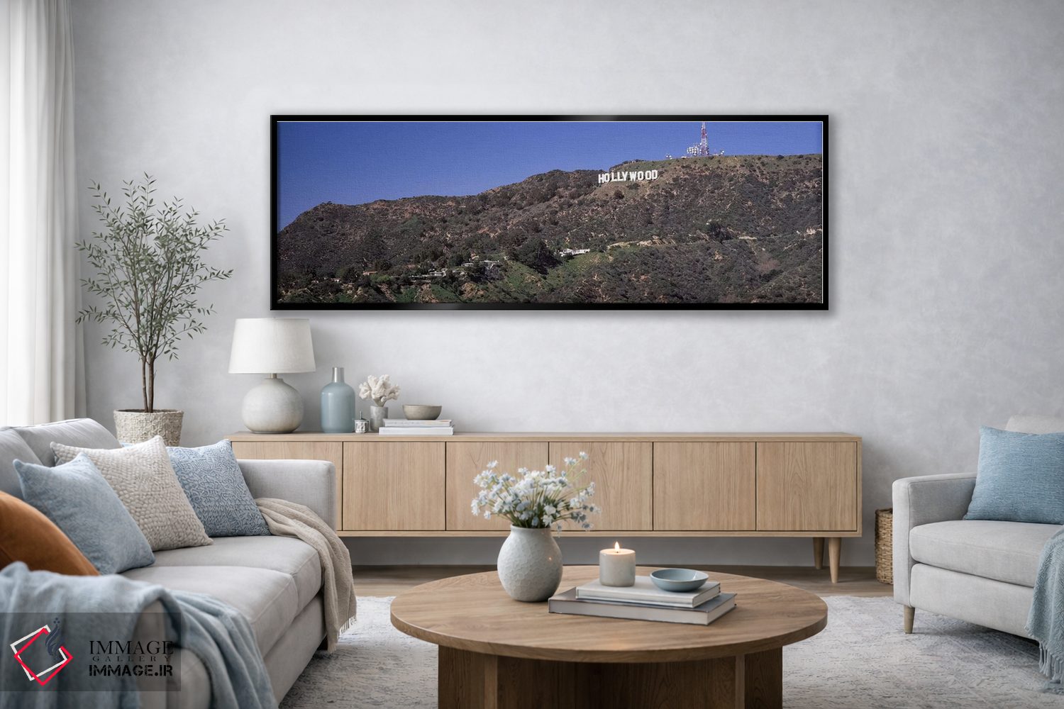 تابلو دکوراتیو Hollywood Hills, Hollywood, Los Angeles, California, US… اثر پانورامیک ایمجز - D3B