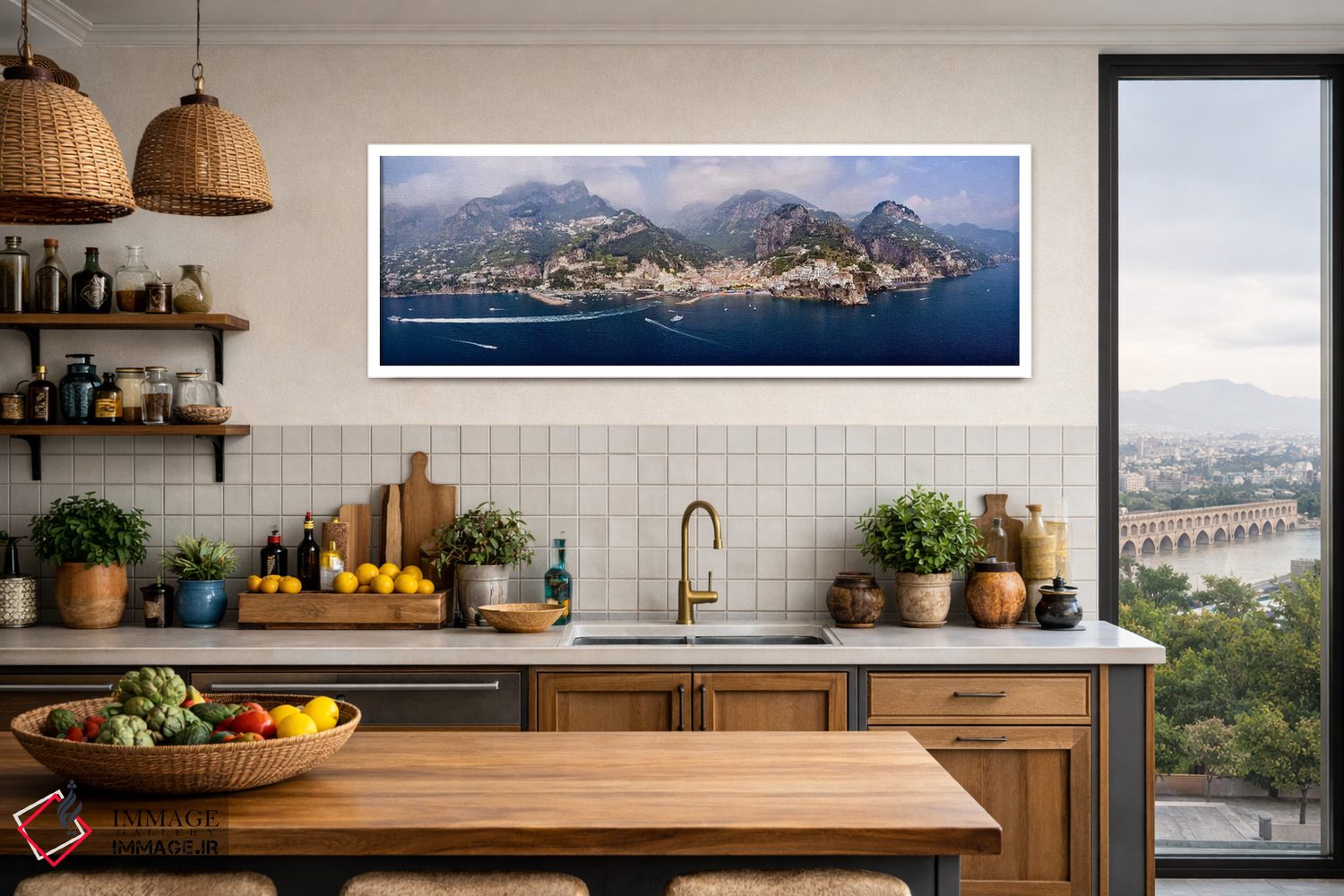 تابلو دکوراتیو Amalfi Coast, Campania, South Tyrol, Italy,نمای هوایی آ… اثر پانورامیک ایمجز - D3W