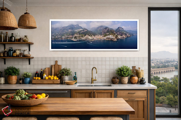تابلو دکوراتیو Amalfi Coast, Campania, South Tyrol, Italy,نمای هوایی آ… اثر پانورامیک ایمجز - D3W