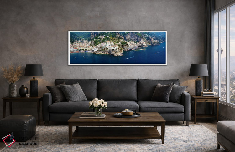 تابلو دکوراتیو Amalfi Coast, Salerno, Campania, Italy,نمای هوایی، ساحل… اثر پانورامیک ایمجز - D4W