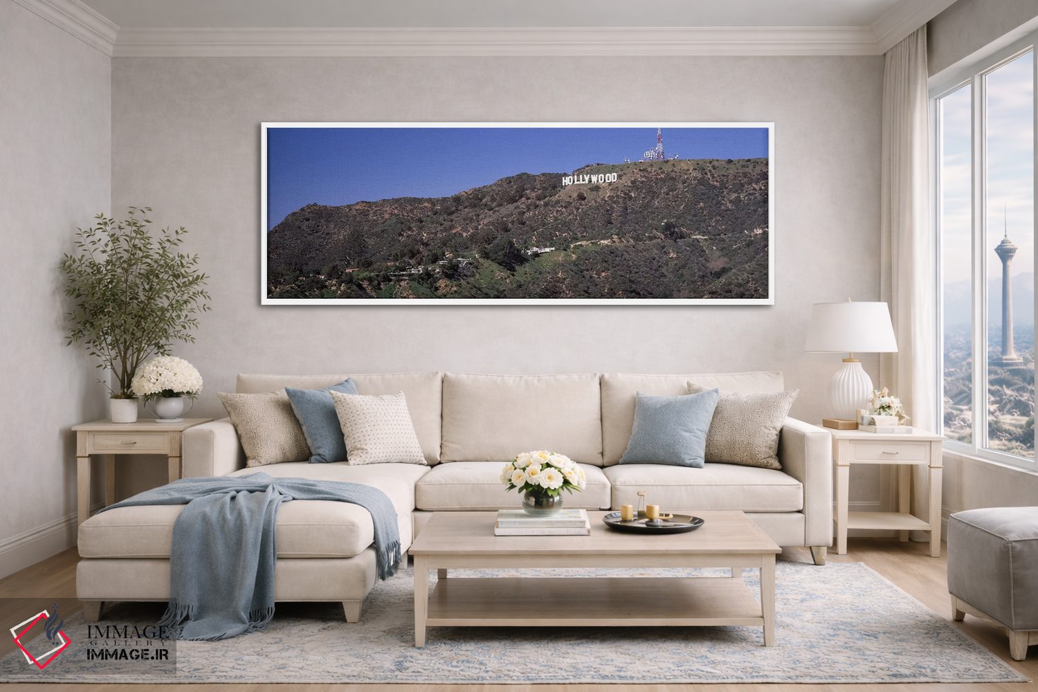 تابلو دکوراتیو Hollywood Hills, Hollywood, Los Angeles, California, US… اثر پانورامیک ایمجز - D5W