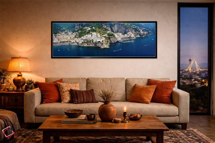 تابلو دکوراتیو Amalfi Coast, Salerno, Campania, Italy,نمای هوایی، ساحل… اثر پانورامیک ایمجز - D5B