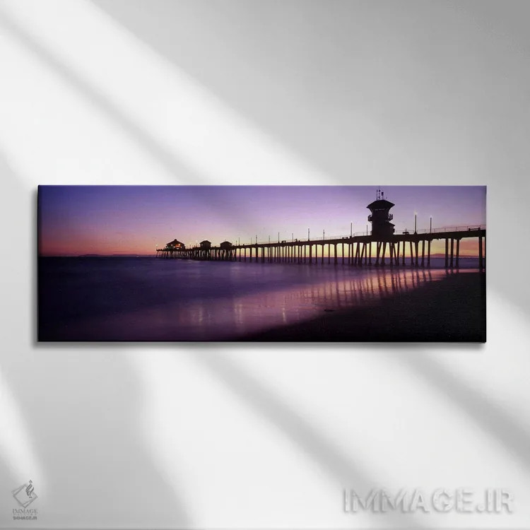 تابلو دکوراتیو Huntington Beach, Orange County, California, USA,اسکله… اثر پانورامیک ایمجز - نمای روبهرو روی دیوار