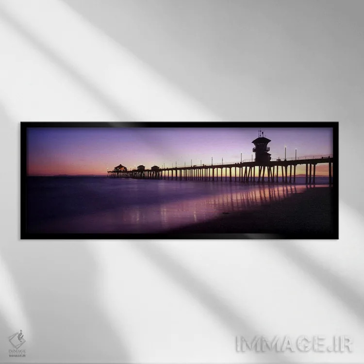 تابلو دکوراتیو Huntington Beach, Orange County, California, USA,اسکله… اثر پانورامیک ایمجز - نمای قابدار مشکی