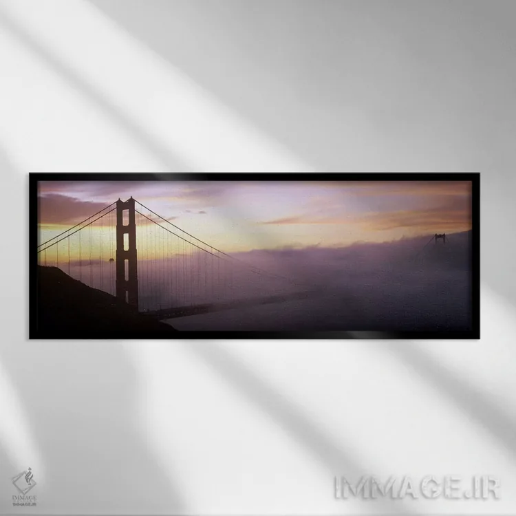 تابلو دکوراتیو San Francisco, California, USA,پل گلدن گیت پوشیده از مه… اثر پانورامیک ایمجز - نمای قابدار مشکی