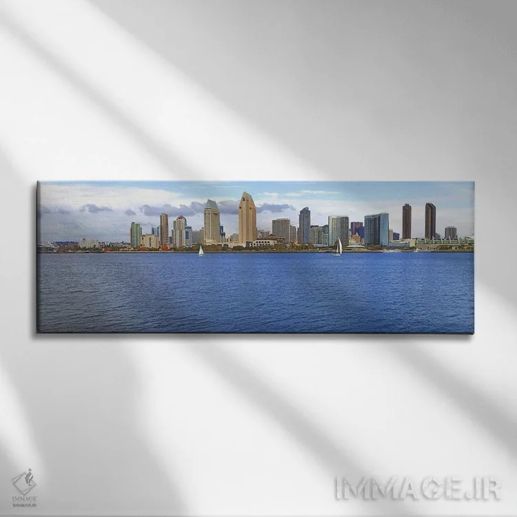 تابلو دکوراتیو San Diego, California, USA 2010 #9,ساختمان ها در کنار آ… اثر پانورامیک ایمجز - نمای روبهرو روی دیوار