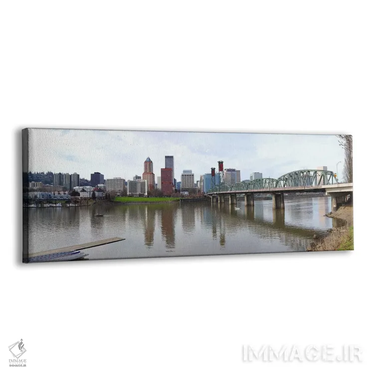 تابلو دکوراتیو Willamette River, Portland, Oregon 2010,پل روی رودخانه… اثر پانورامیک ایمجز - نمای پرسپکتیو محصول