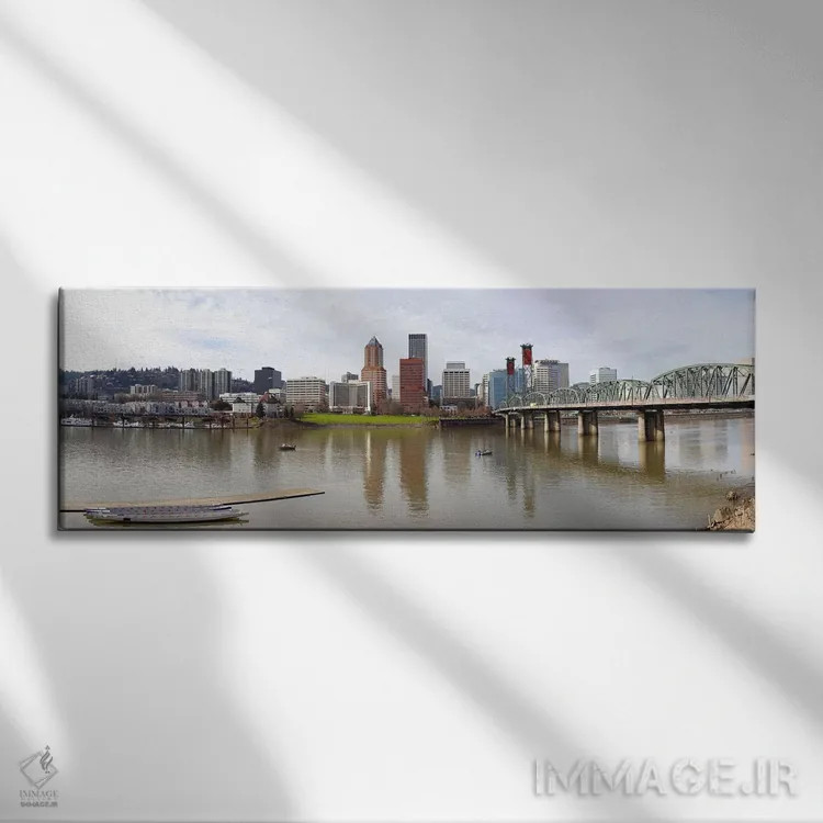 تابلو دکوراتیو Willamette River, Portland, Multnomah County, Oregon, U… اثر پانورامیک ایمجز - نمای روبهرو روی دیوار