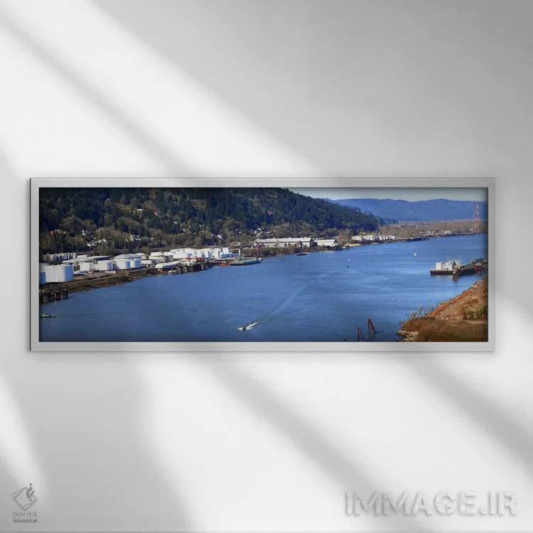 تابلو دکوراتیو Willamette River, Portland, Multnomah County, Oregon, U… اثر پانورامیک ایمجز - نمای قابدار سفید