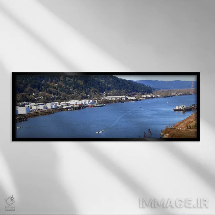 تابلو دکوراتیو Willamette River, Portland, Multnomah County, Oregon, U… اثر پانورامیک ایمجز - نمای قابدار مشکی