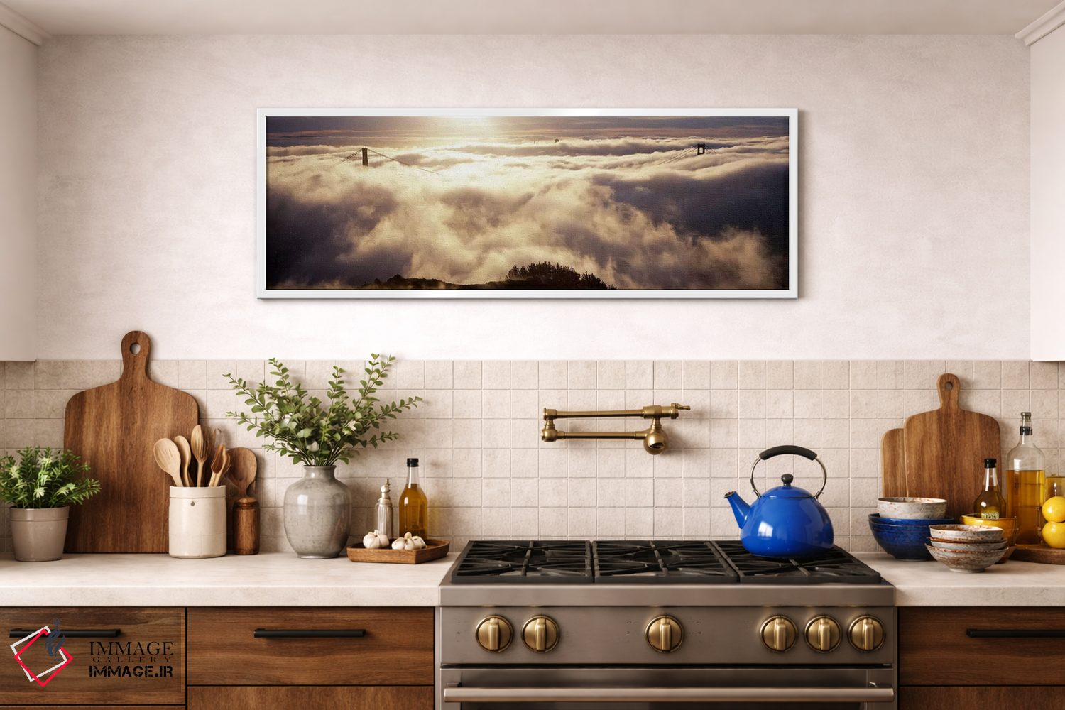 تابلو دکوراتیو San Francisco, California, USA,پل گلدن گیت در میان مه ا… اثر پانورامیک ایمجز - D1W