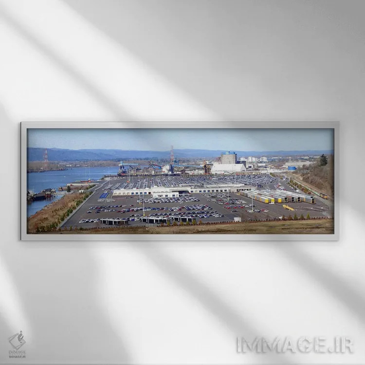 تابلو دکوراتیو Willamette River, Portland, Multnomah County, Oregon, U… اثر پانورامیک ایمجز - نمای قابدار سفید