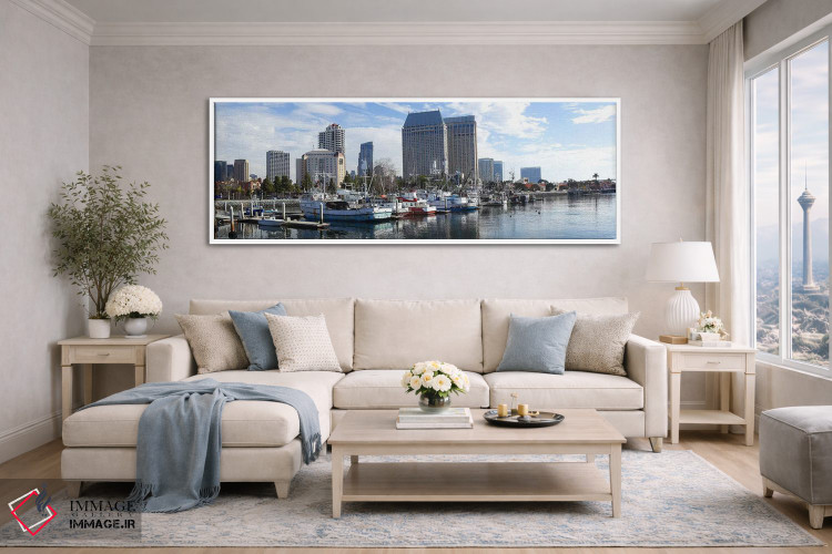 تابلو دکوراتیو San Diego, California, USA,قایق های ماهیگیری در اسکله… اثر پانورامیک ایمجز - D4W