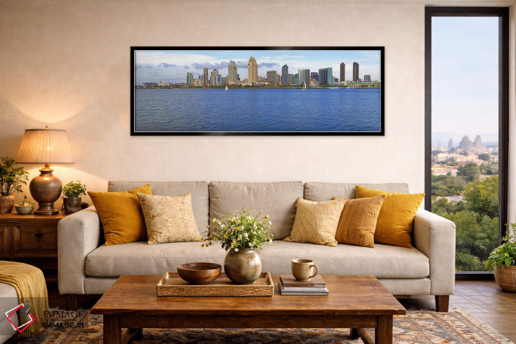 تابلو دکوراتیو San Diego, California, USA 2010 #9,ساختمان ها در کنار آ… اثر پانورامیک ایمجز - D6B