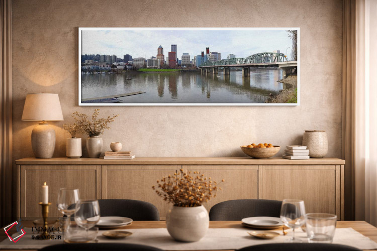 تابلو دکوراتیو Willamette River, Portland, Oregon 2010,پل روی رودخانه… اثر پانورامیک ایمجز - D2W