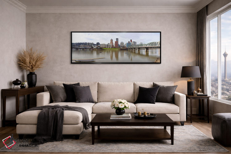 تابلو دکوراتیو Willamette River, Portland, Multnomah County, Oregon, U… اثر پانورامیک ایمجز - D4B